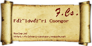 Földvári Csongor névjegykártya
