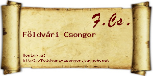 Földvári Csongor névjegykártya